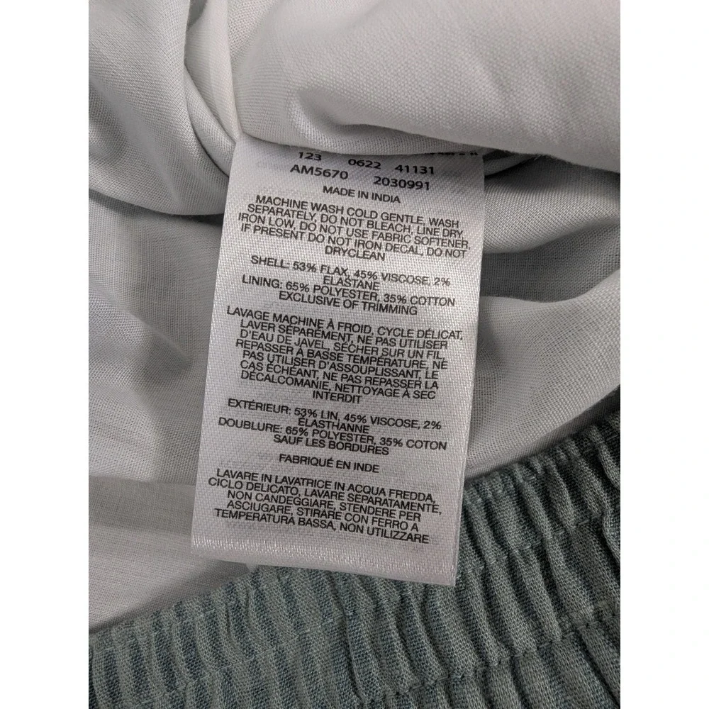 Columbia Linen Blend Shorts Men XXL Sage Green Striped 6in Inseam Fishing Summer